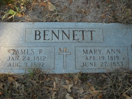 Bennett, James Roan and Mary Ann Bennett Gravestone